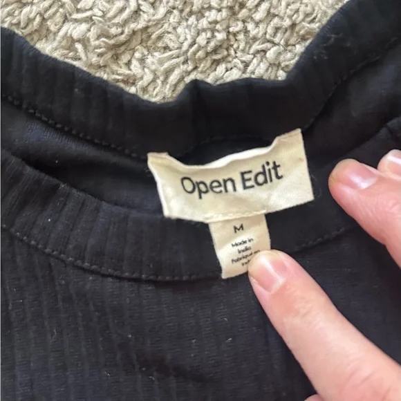 Open Edit Black Ribbed Tank - Picture 2 of 3